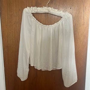 Off the shoulder sheer top
